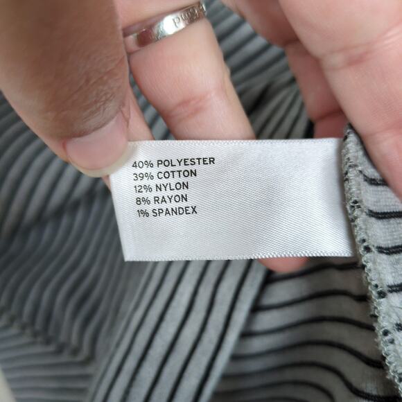 DULUTH TRADING CO Grey Black Stripe Ponte Pro Tunic Long Sleeve Women's XS - Picture 5 of 6